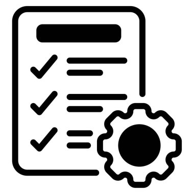 Task Management Icon, Simple Illustration Isolated on White Background