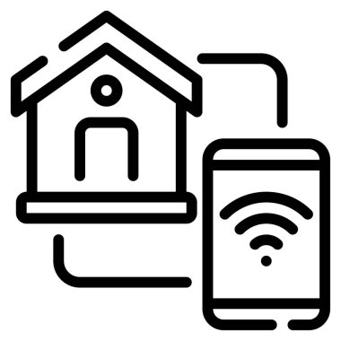 Connected Device Icon, Simple Illustration Isolated on White Background