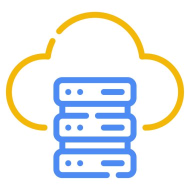 Cloud Storage Icon, Simple Illustration Isolated on White Background 