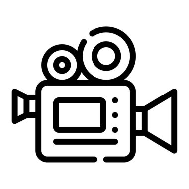 Video Camera Icon, Simple Illustration Isolated on White Background  