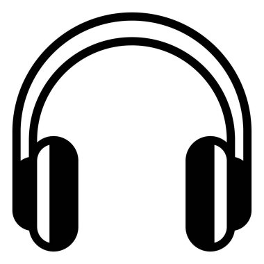 Kulaklık Simgesi, Basit Görüntü Beyaz Arkaplanda İzole Edildi