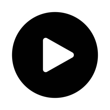 Oyuncu Düğmesi Simgesi, Basit Görüntü Beyaz Arkaplanda İzole Edildi