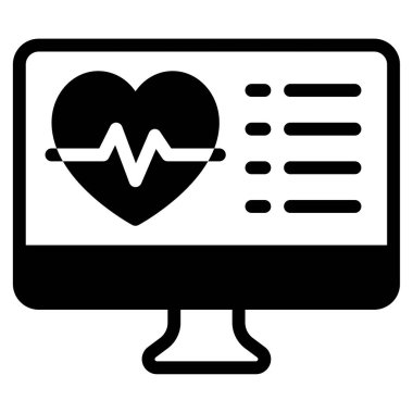 Health Dashboard Icon, Simple Illustration Isolated on White Background