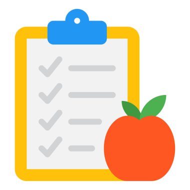 Diyet Planlayıcı Simgesi, Basit Görüntü Beyaz Arkaplanda İzole Edildi