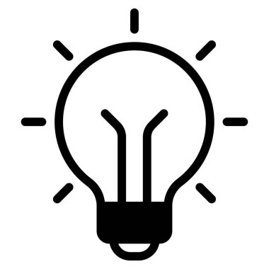Light Icon, Simple Illustration Isolated on White Background