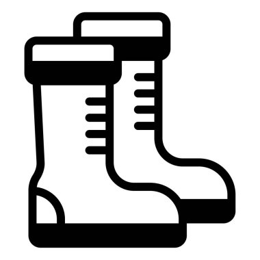 Boots Icon, Simple Illustration Isolated on White Background