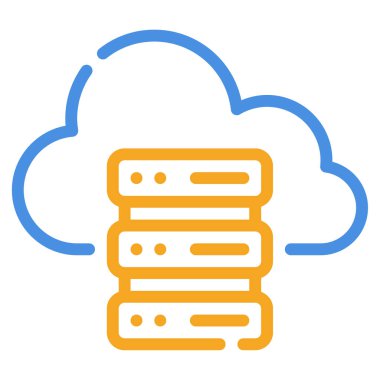 Cloud Storage Icon, Simple Illustration Isolated on White Background 