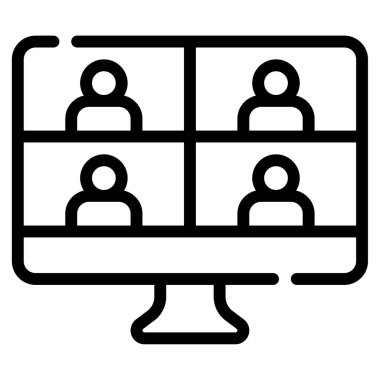 Sanal Buluşma Simgesi, Basit Görüntü Beyaz Arkaplanda İzole Edildi 