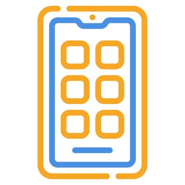 Mobile App Icon, Simple Illustration Isolated on White Background