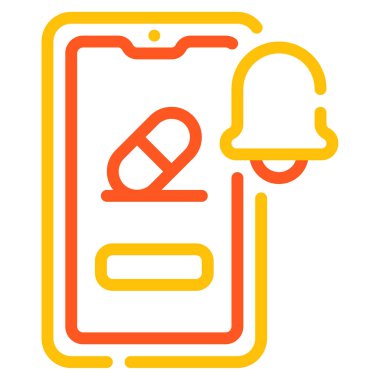 İlaç Hatırlatma Simgesi, Basit İllüstrasyon Beyaz Arkaplanda İzole Edildi