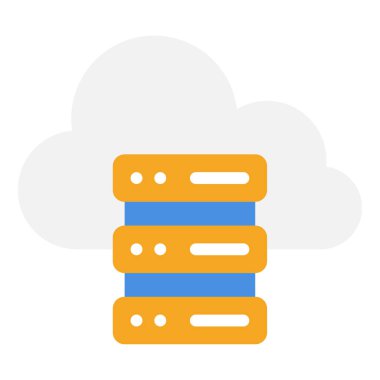 Cloud Storage Icon, Simple Illustration Isolated on White Background 