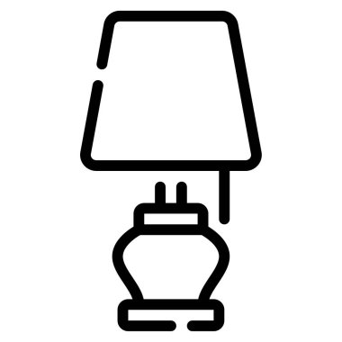 Table Lamp Icon, Simple Illustration Isolated on White Background