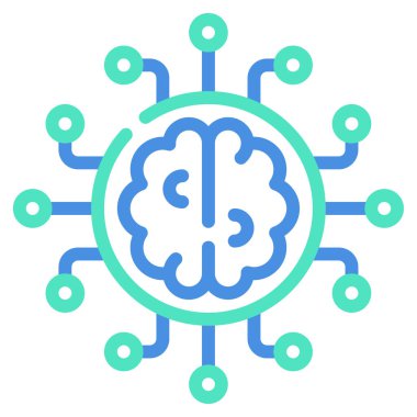 AI Model Icon, Simple Illustration Isolated on White Background 