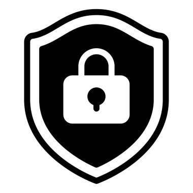 Data Security Icon, Simple Illustration Isolated on White Background
