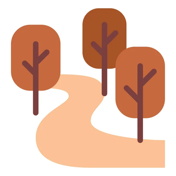 Woodland Trail Icon, Simple Illustration Isolated on White Background