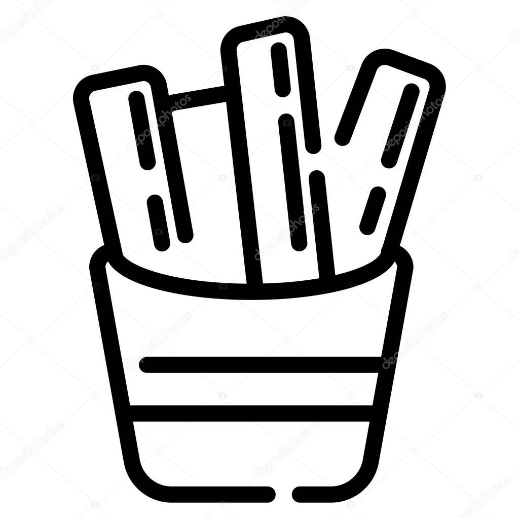 Churros Icon, Simple Illustration Isolated on White Background