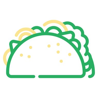 Taco Icon, Simple Illustration Isolated on White Background