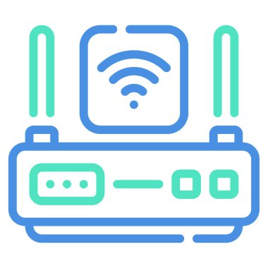 IoT Ağ Geçidi Simgesi, Basit Görüntü Beyaz Arkaplanda İzole Edildi