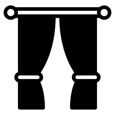 Curtains Icon, Simple Illustration Isolated on White Background