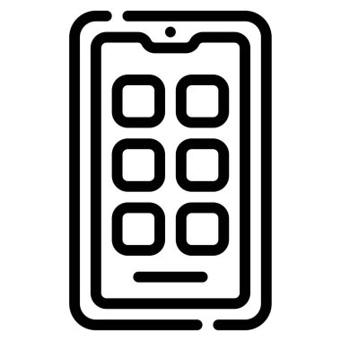 Mobile App Icon, Simple Illustration Isolated on White Background