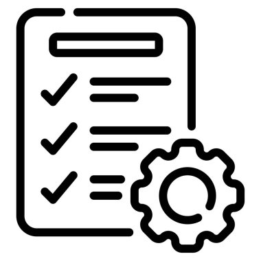 Task Management Icon, Simple Illustration Isolated on White Background