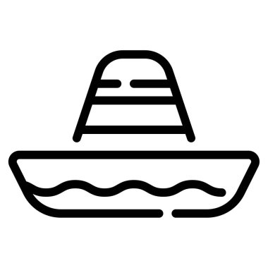 Sombrero Icon, Simple Illustration Isolated on White Background