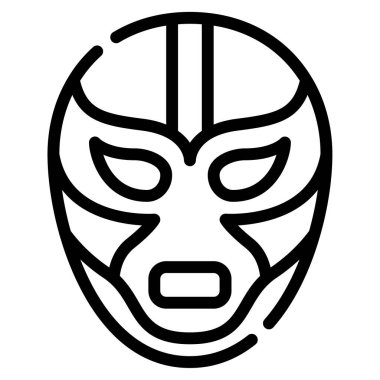Cultural Mask Icon, Simple Illustration Isolated on White Background
