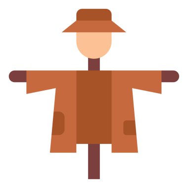 Korkuluk Simgesi, Basit Görüntü Beyaz Arkaplanda İzole Edildi