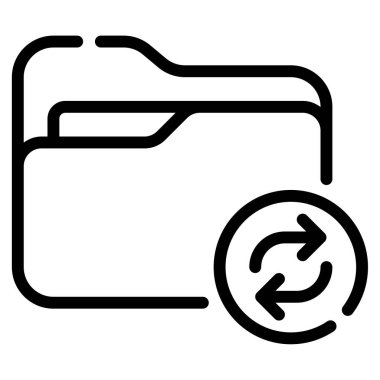 File Sync Icon, Simple Illustration Isolated on White Background