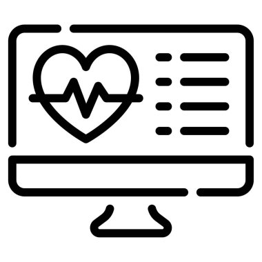 Health Dashboard Icon, Simple Illustration Isolated on White Background