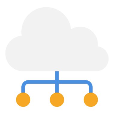 Cloud Integration Icon, Simple Illustration Isolated on White Background