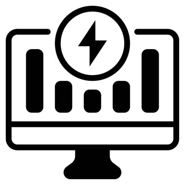 Enerji İzleme Simgesi, Basit Görüntü Beyaz Arkaplanda İzole Edildi