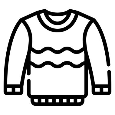 Samimi Süveter Simgesi, Basit Görüntü Beyaz Arkaplanda İzole Edildi