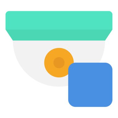 Security Camera Icon, Simple Illustration Isolated on White Background 