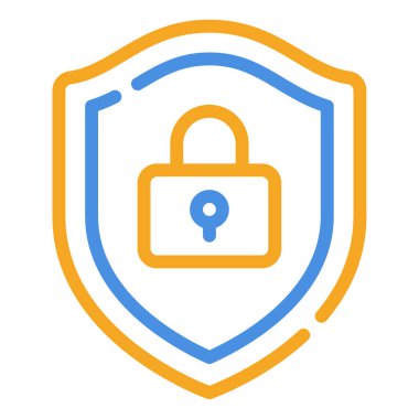 Data Security Icon, Simple Illustration Isolated on White Background