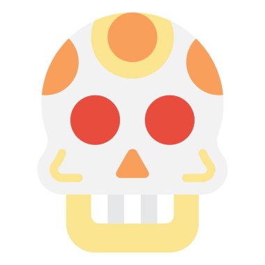 Mexican skull Icon, Simple Illustration Isolated on White Background