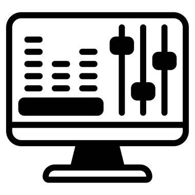 Audio Mixer Icon, Simple Illustration Isolated on White Background