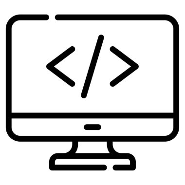 Code Icon, Simple Illustration Isolated on White Background