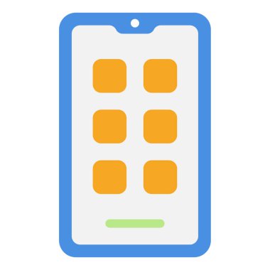 Mobile App Icon, Simple Illustration Isolated on White Background