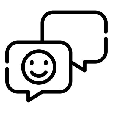 Chat Icon, Simple Illustration Isolated on White Background 