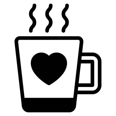 Coffee Mug Icon, Simple Illustration Isolated on White Background