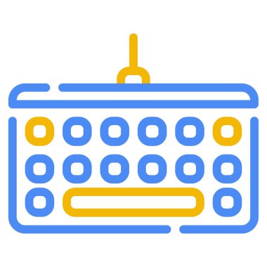 Keyboard Icon, Simple Illustration Isolated on White Background