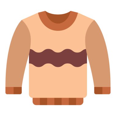 Samimi Süveter Simgesi, Basit Görüntü Beyaz Arkaplanda İzole Edildi