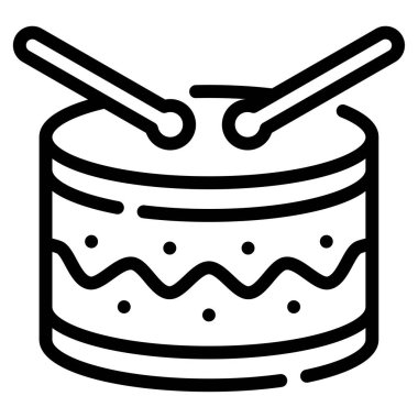 Drum Icon, Simple Illustration Isolated on White Background