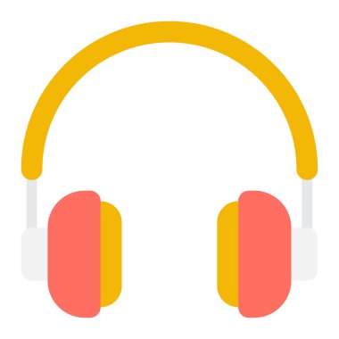 Headphones Icon, Simple Illustration Isolated on White Background 