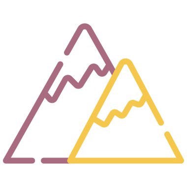 Mountains Icon, Simple Illustration Isolated on White Background