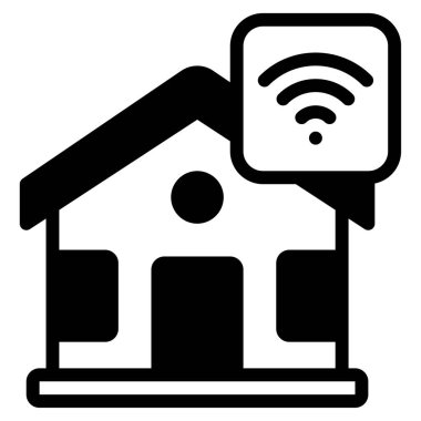 Smart Home Icon, Simple Illustration Isolated on White Background