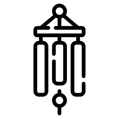 Wind Chime Icon, Simple Illustration Isolated on White Background