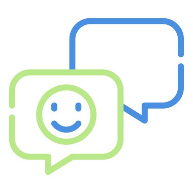 Chat Icon, Simple Illustration Isolated on White Background 