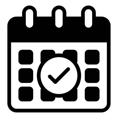 Zamanlama Simgesi, Basit Görüntü Beyaz Arkaplanda İzole Edildi